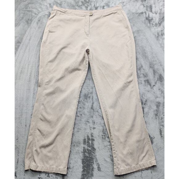 Woolrich Pants Womens 18 Tan Khaki Tencel Cotton Blend High Rise Wide Leg Office - Picture 1 of 11